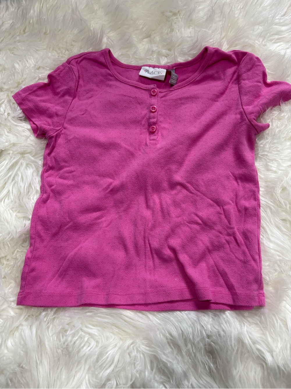 ✨ 3/$15 The Children's Place Pink Short-Sleeve Henley Tee - Girls